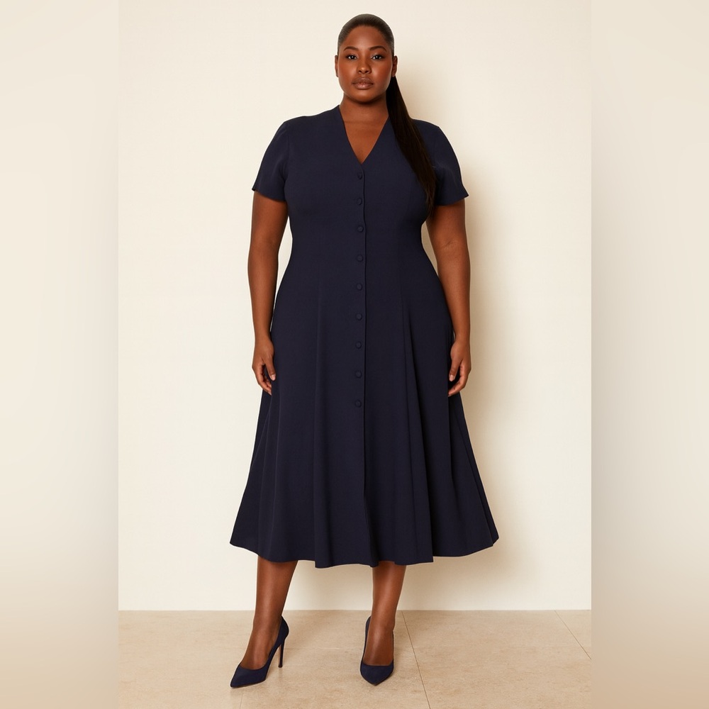 DW3 for David Warren Navy Blue Dress  -Size 16